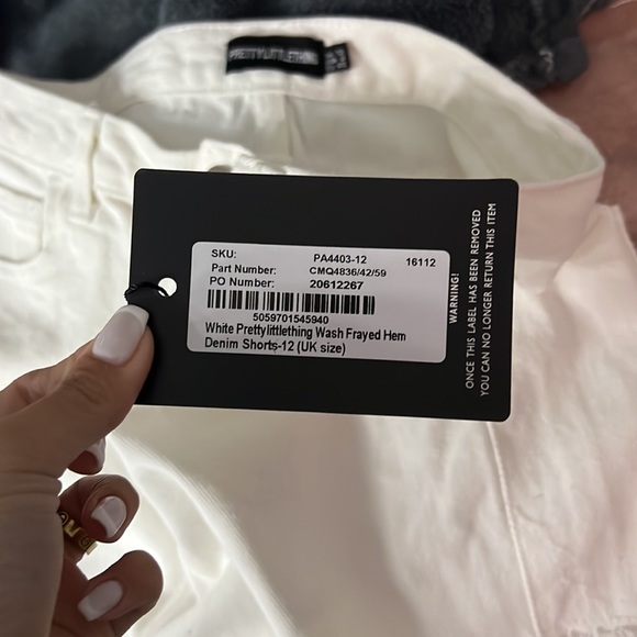 pretty little thing white shorts UK size 12 - Picture 2 of 2